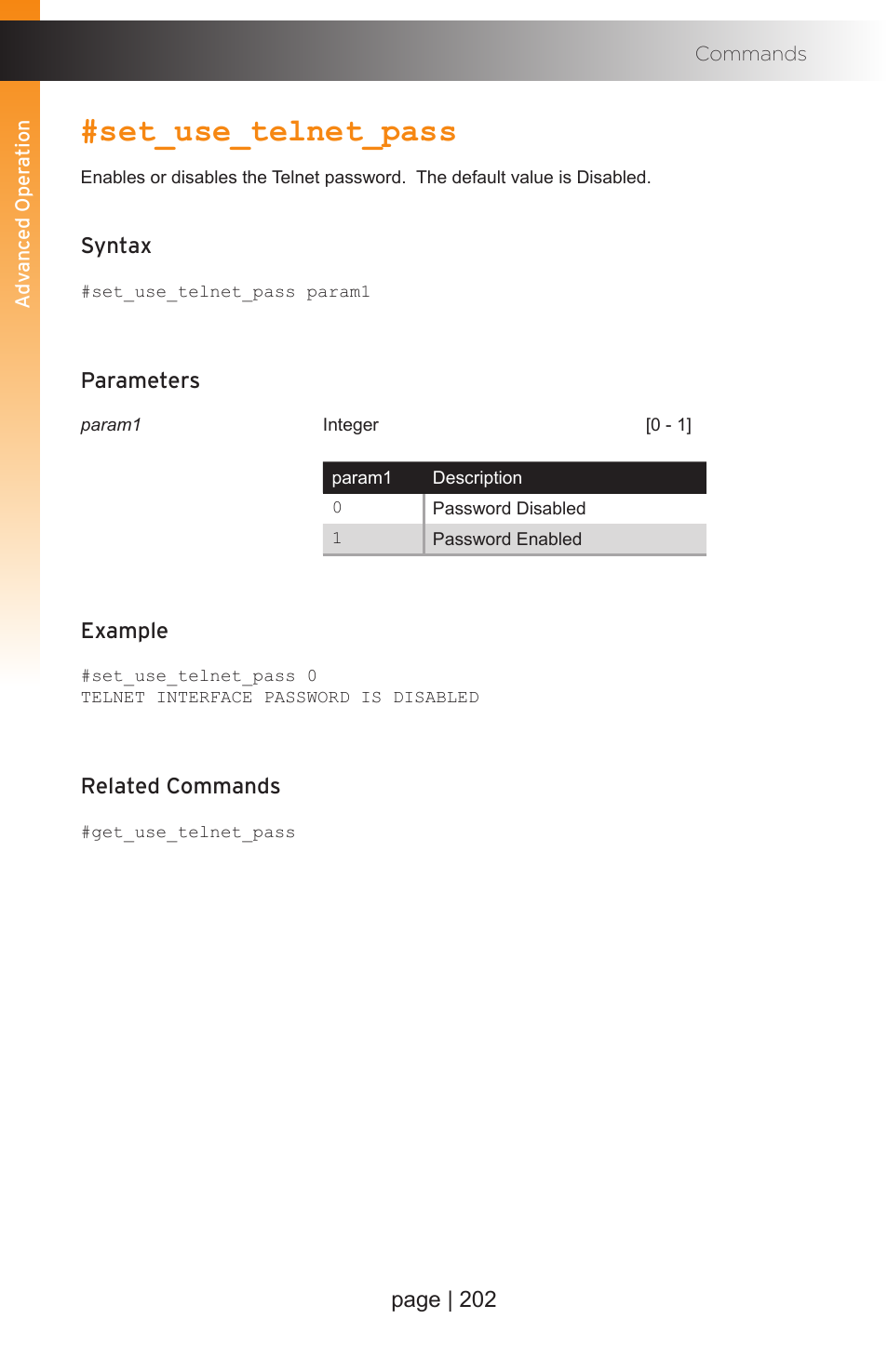 Set_use_telnet_pass | Gefen EXT-MFP Audio/Video Multi-Format Processor User Manual | Page 212 / 258