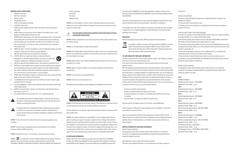 Klipsch Cinema 600 600W 3.1-Channel Soundbar System User Manual | Page 32 / 46