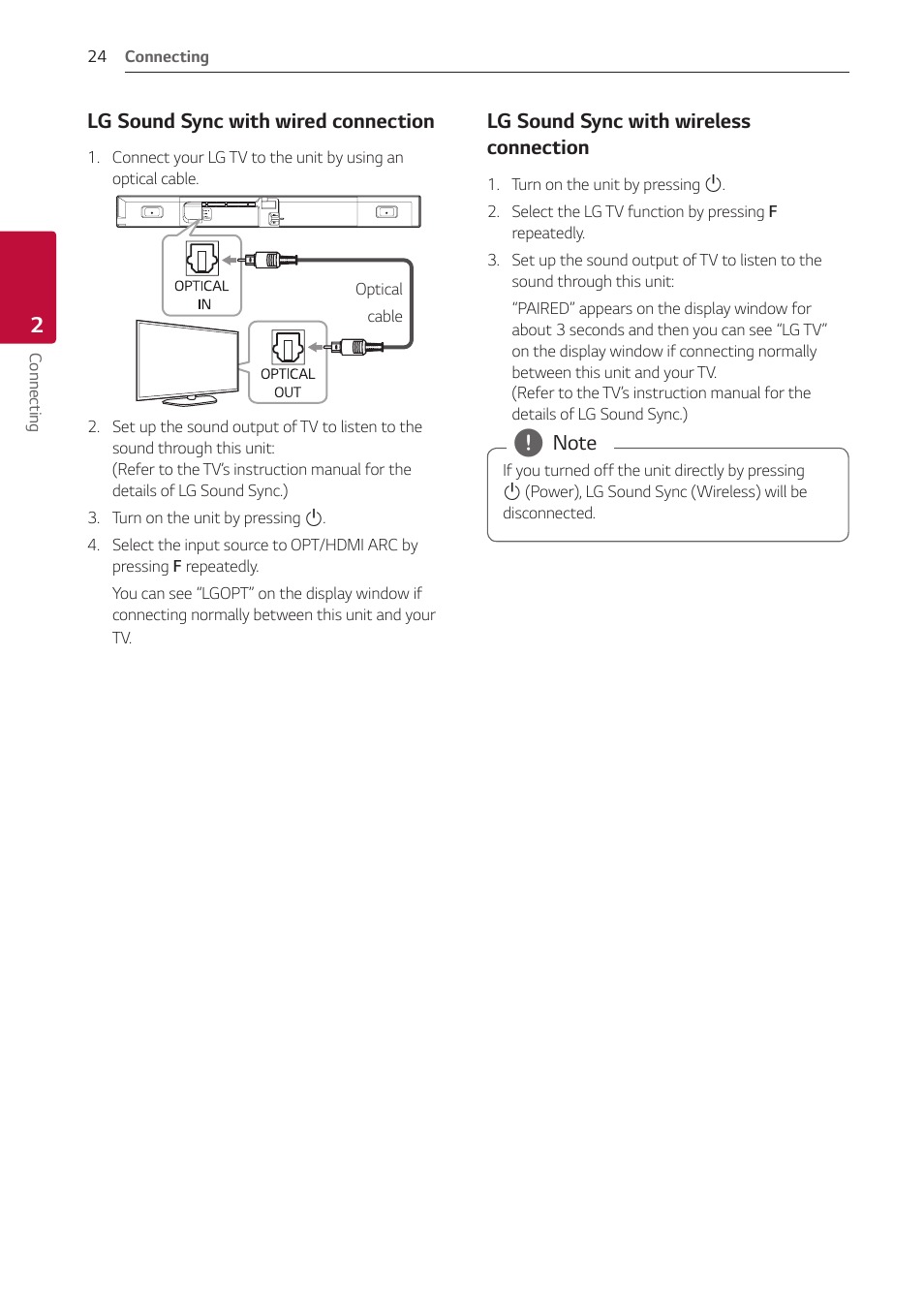 LG GX 420W 3.1-Channel Soundbar System User Manual | Page 24 / 47