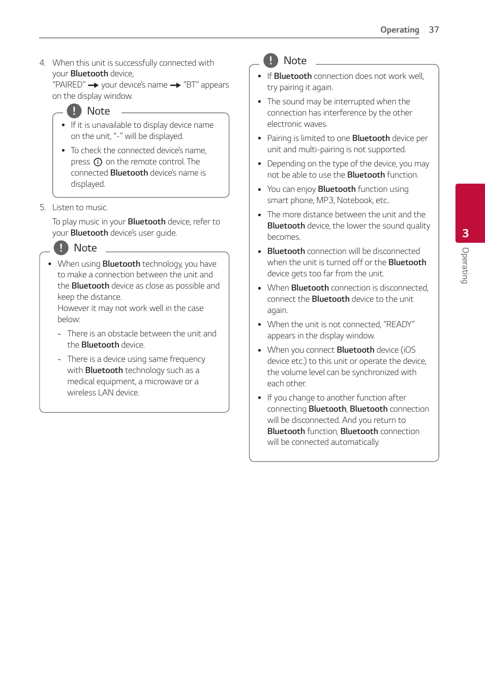 LG GX 420W 3.1-Channel Soundbar System User Manual | Page 37 / 47