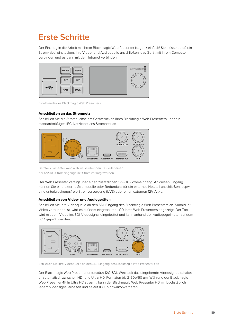 Erste schritte | Blackmagic Design Web Presenter 4K User Manual | Page 119 / 419