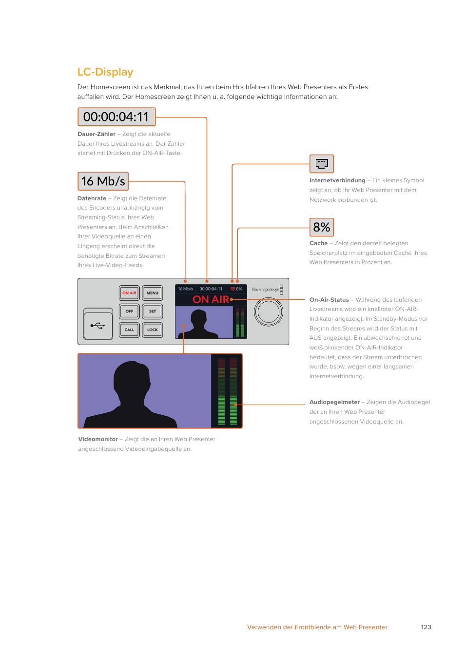 Lc-display | Blackmagic Design Web Presenter 4K User Manual | Page 123 / 419