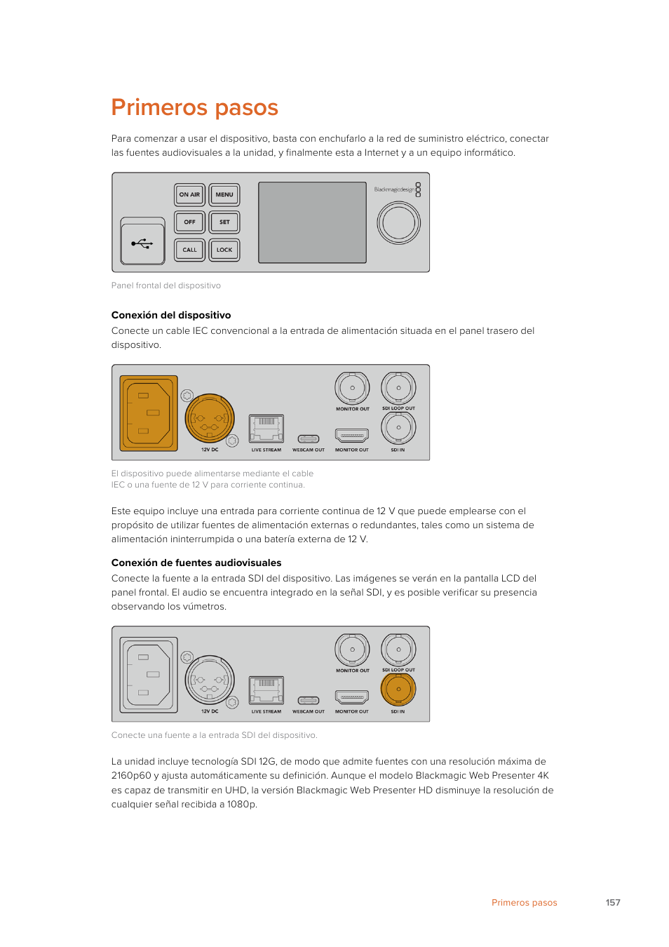 Primeros pasos | Blackmagic Design Web Presenter 4K User Manual | Page 157 / 419