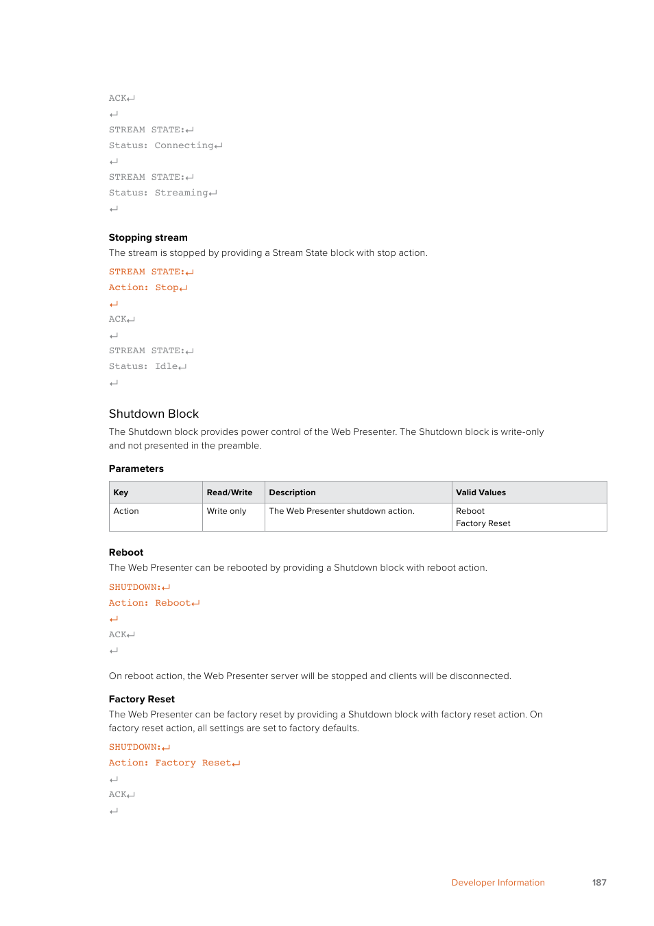 Shutdown block | Blackmagic Design Web Presenter 4K User Manual | Page 187 / 419