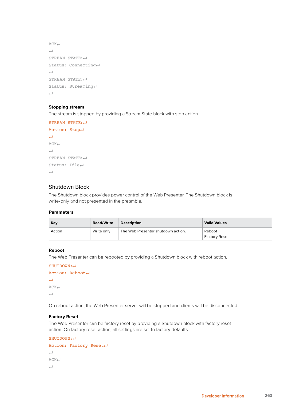 Shutdown block | Blackmagic Design Web Presenter 4K User Manual | Page 263 / 419