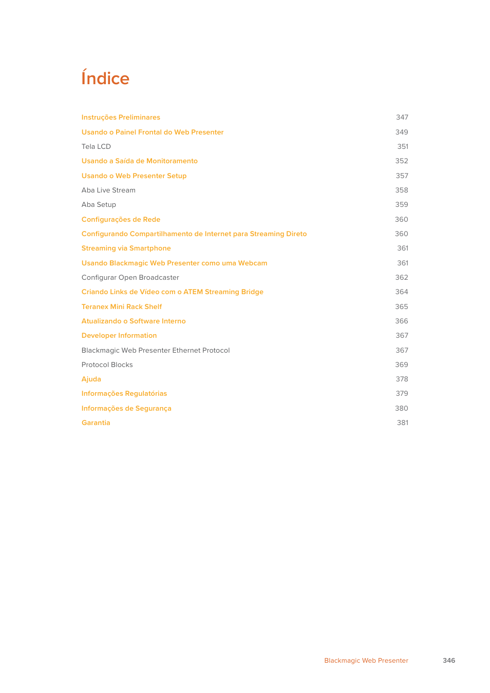 Índice | Blackmagic Design Web Presenter 4K User Manual | Page 346 / 419