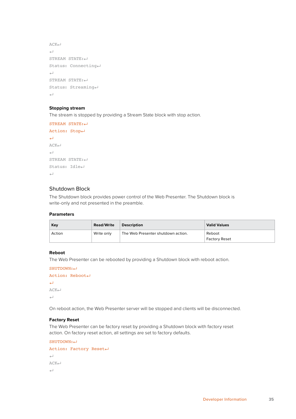 Shutdown block | Blackmagic Design Web Presenter 4K User Manual | Page 35 / 419