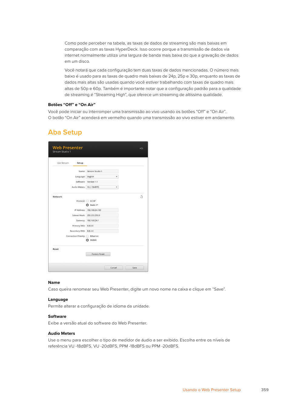 Aba setup | Blackmagic Design Web Presenter 4K User Manual | Page 359 / 419