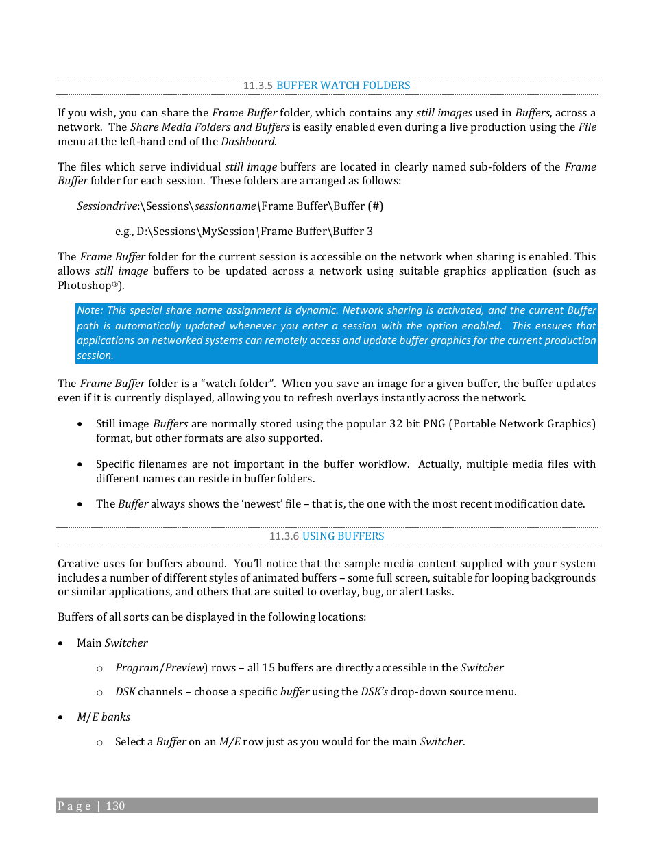 5 buffer watch folders, 6 using buffers | NewTek TriCaster TC1 (2 RU) User Manual | Page 146 / 350