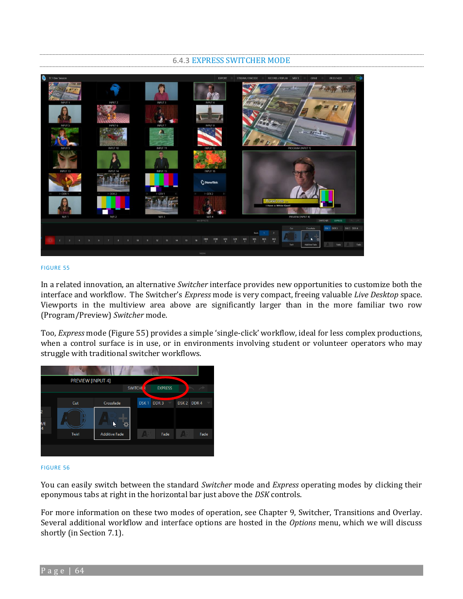 3 express switcher mode | NewTek TriCaster TC1 (2 RU) User Manual | Page 80 / 350