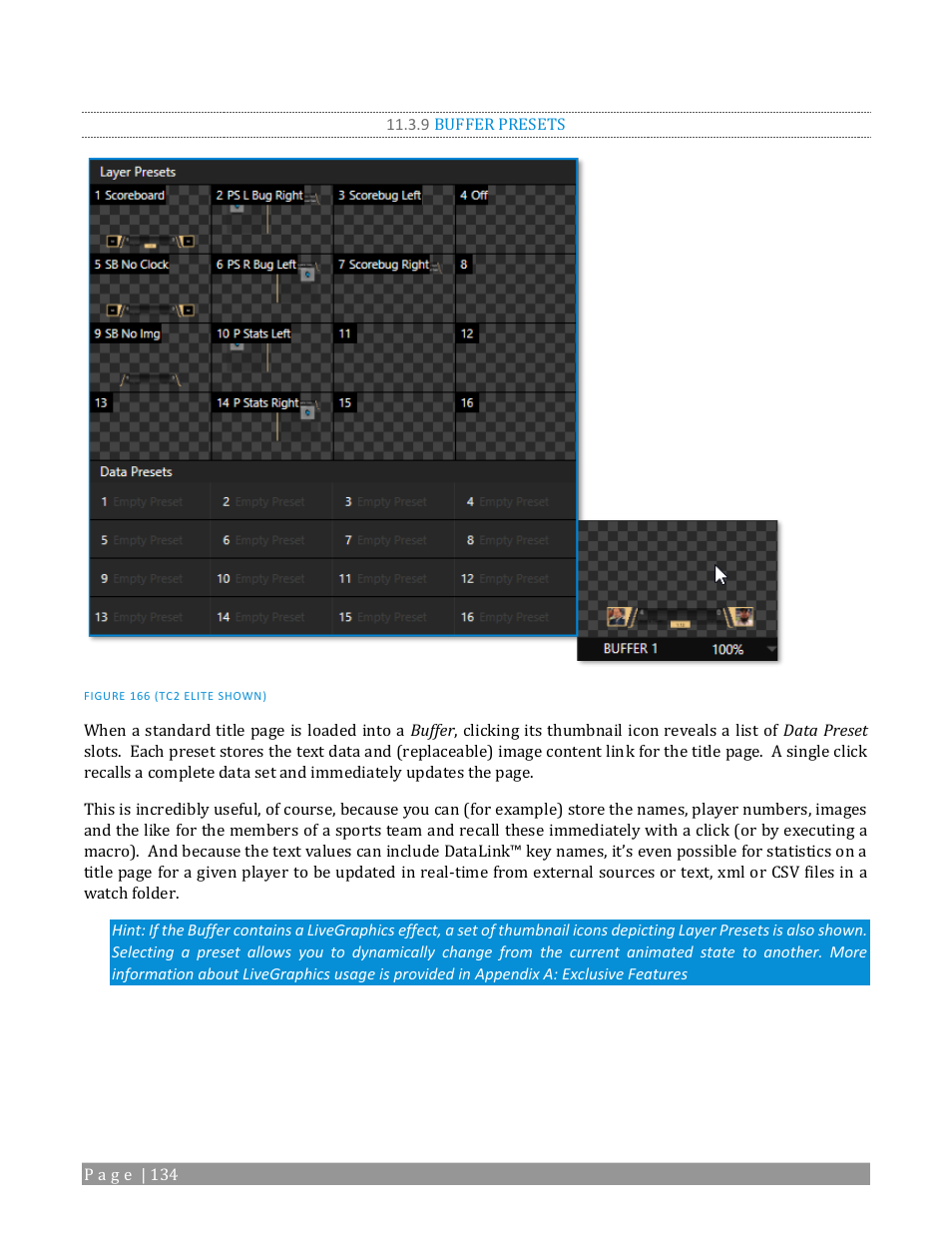 9 buffer presets | NewTek TriCaster 2 Elite (3 RU) User Manual | Page 152 / 318