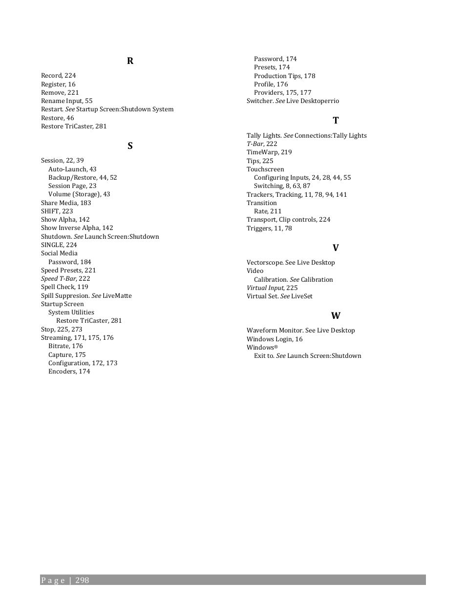 NewTek TriCaster 2 Elite (3 RU) User Manual | Page 316 / 318