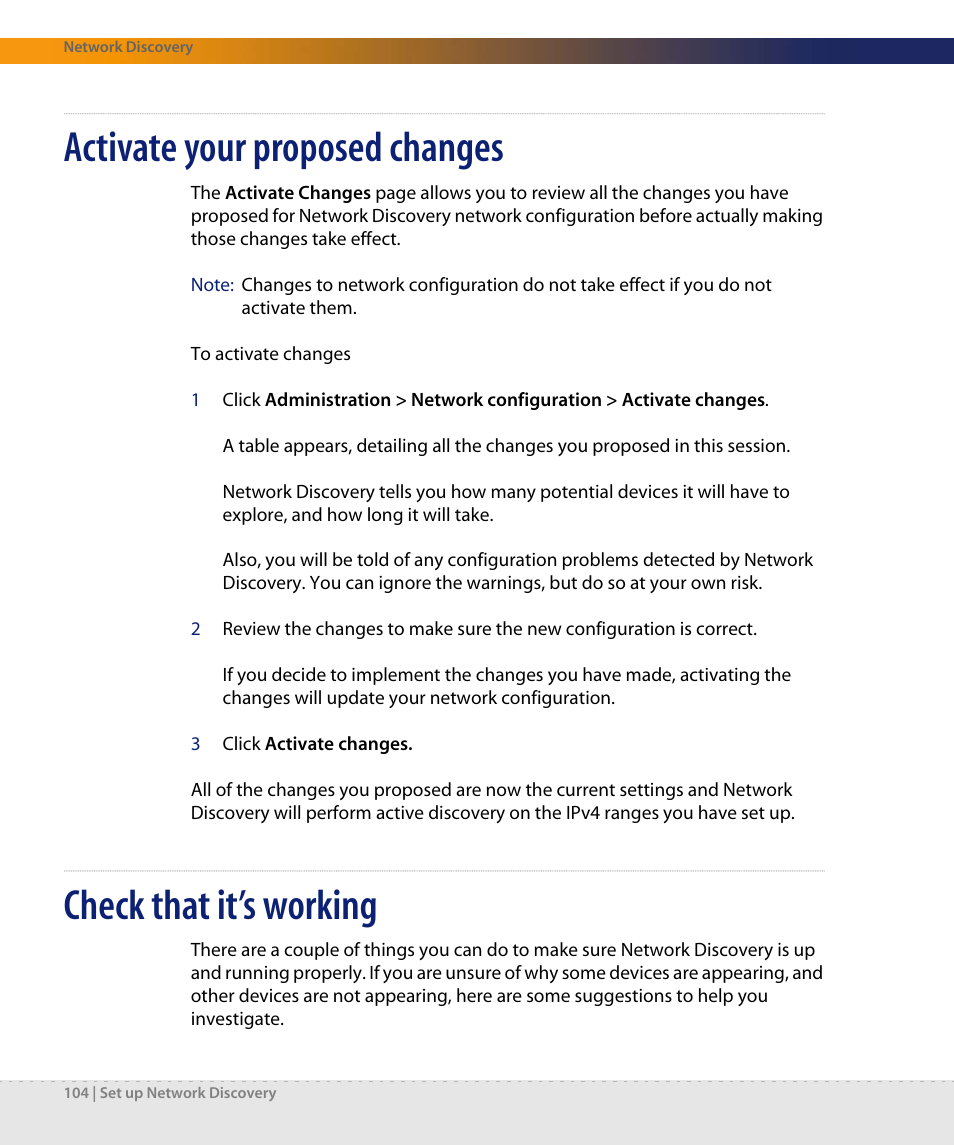 Activate your proposed changes, Check that it’s working | Dell DPND-523-EN12 User Manual | Page 104 / 170