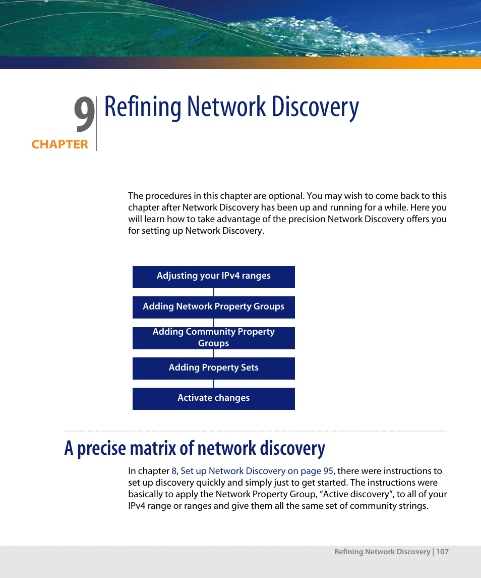 Refining network discovery, A precise matrix of network discovery, Chapter 9 | Dell DPND-523-EN12 User Manual | Page 107 / 170