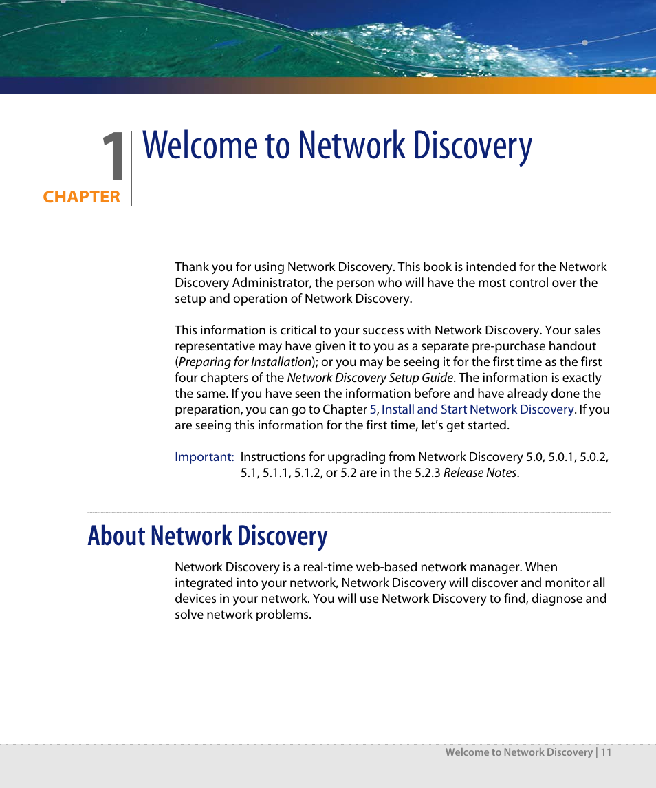 Welcome to network discovery, About network discovery, Chapter 1 | Dell DPND-523-EN12 User Manual | Page 11 / 170