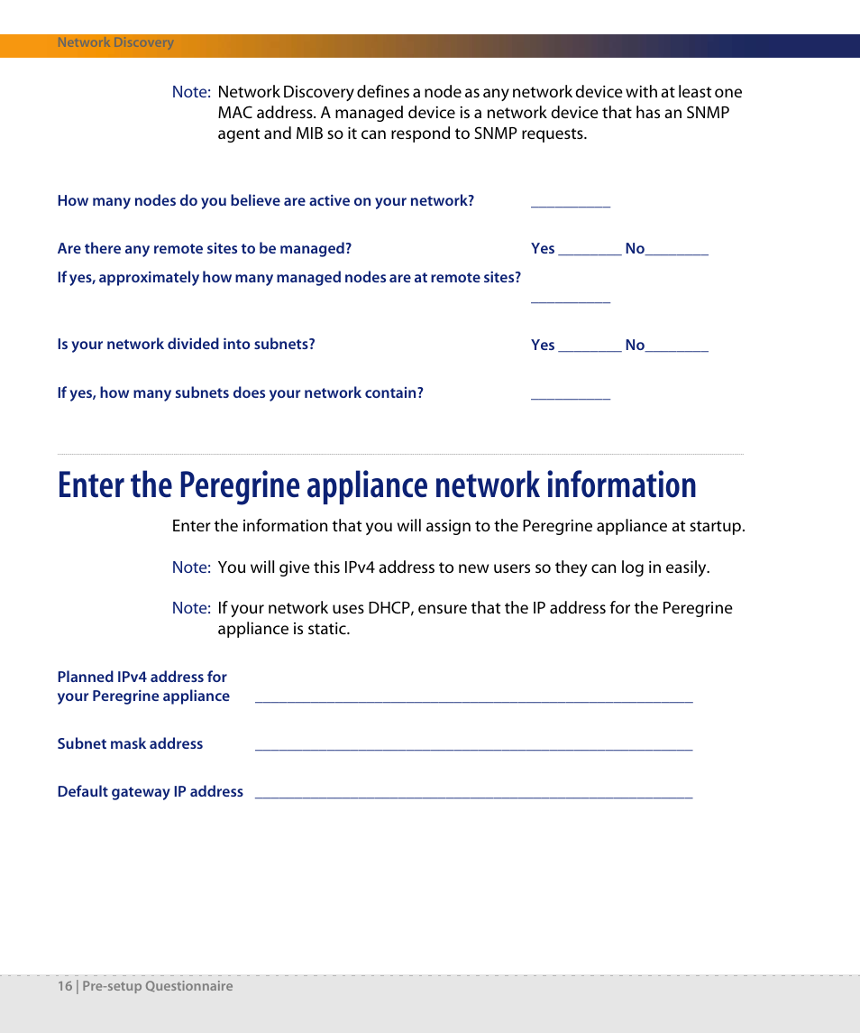 Enter the peregrine appliance network information | Dell DPND-523-EN12 User Manual | Page 16 / 170