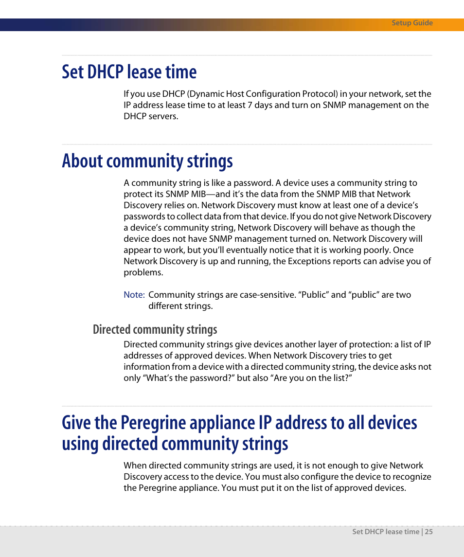 Set dhcp lease time, About community strings, About community strings on | Dell DPND-523-EN12 User Manual | Page 25 / 170