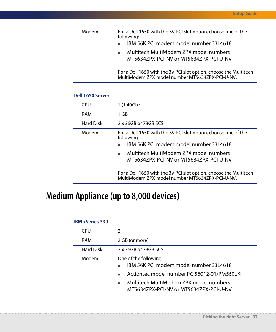 Medium appliance (up to 8,000 devices) | Dell DPND-523-EN12 User Manual | Page 37 / 170