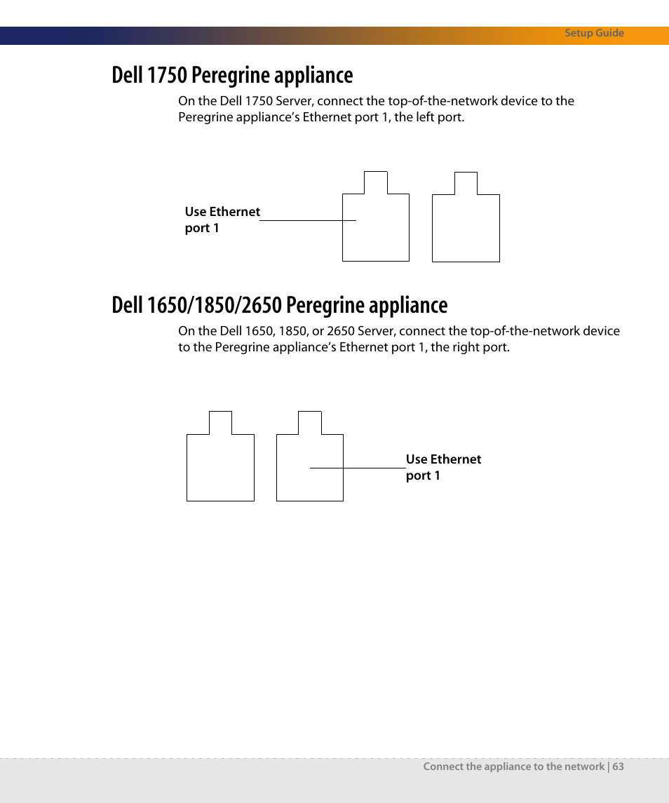 Dell 1750 peregrine appliance, Dell 1650/1850/2650 peregrine appliance | Dell DPND-523-EN12 User Manual | Page 63 / 170