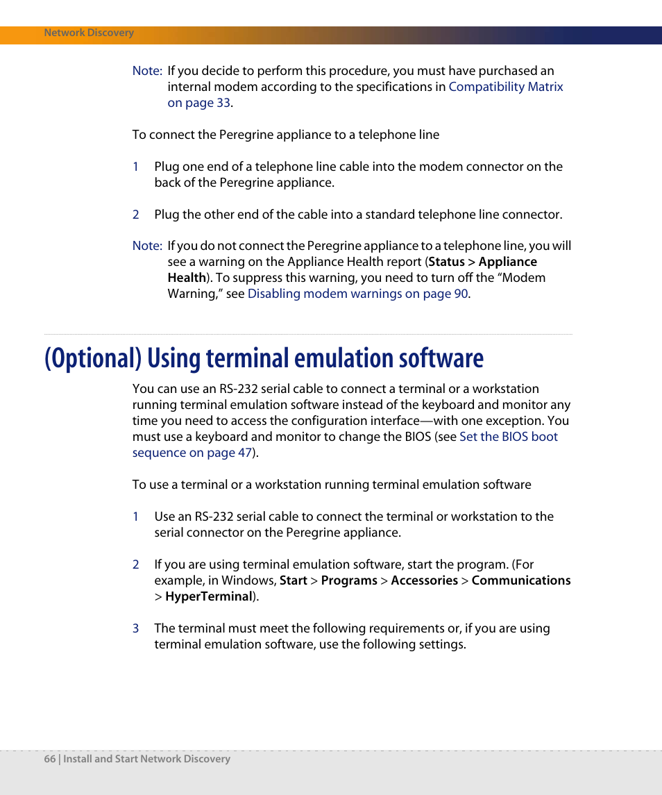 Optional) using terminal emulation software | Dell DPND-523-EN12 User Manual | Page 66 / 170