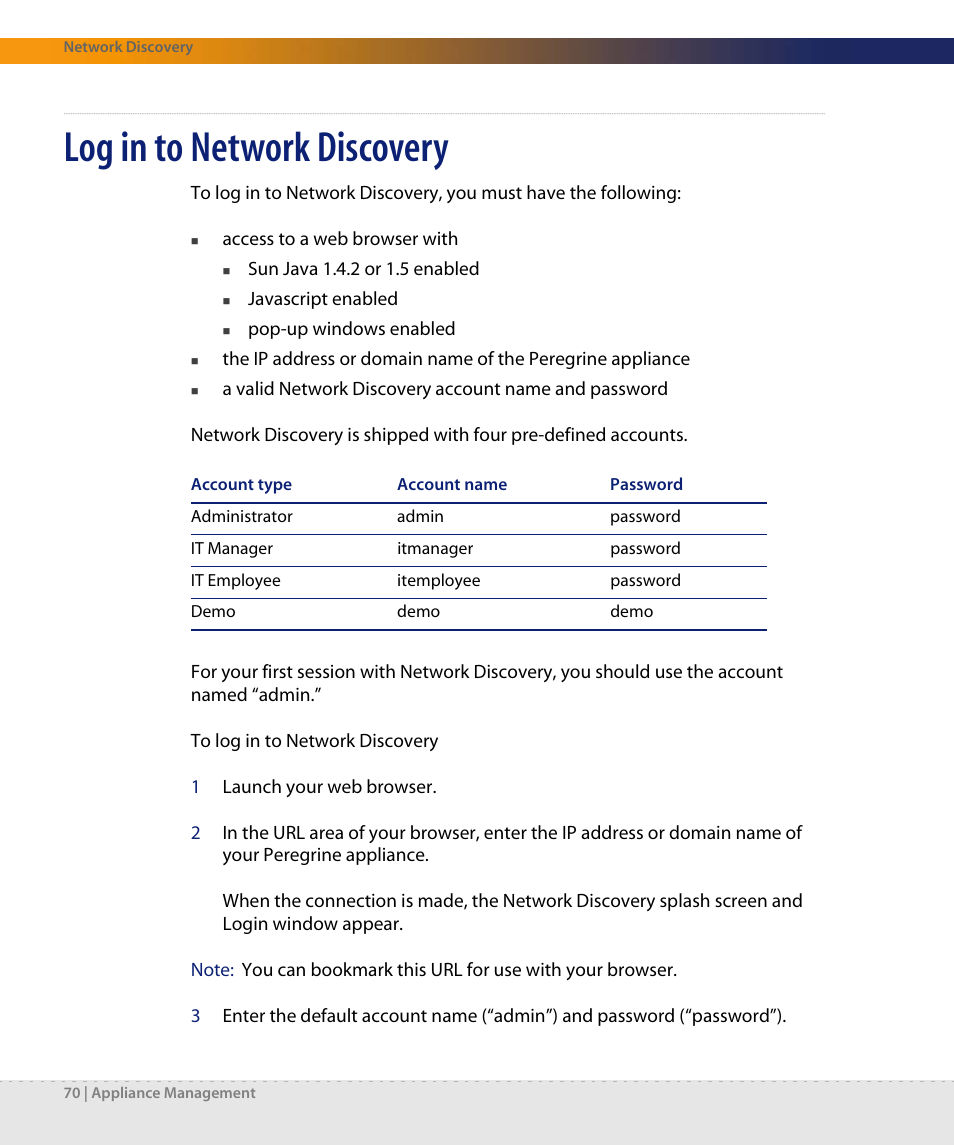 Log in to network discovery | Dell DPND-523-EN12 User Manual | Page 70 / 170