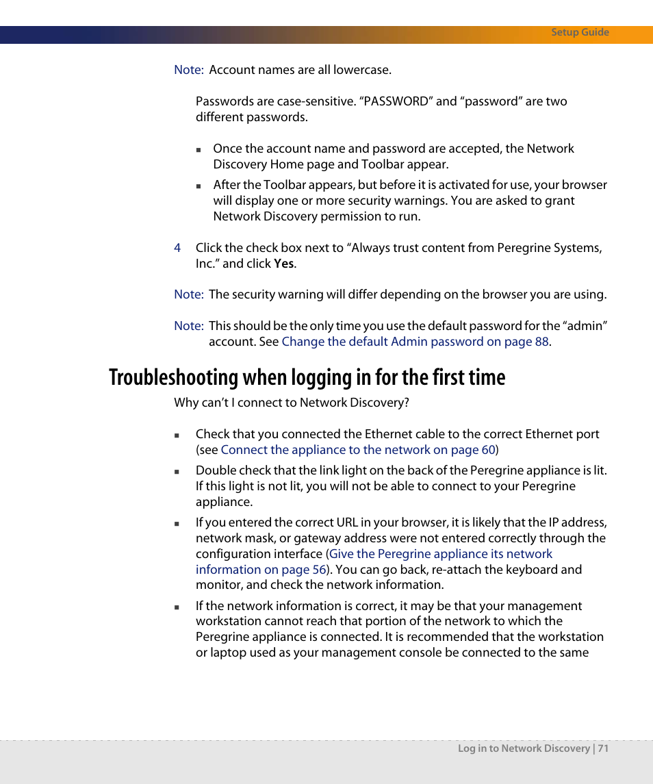 Troubleshooting when logging in for the first time | Dell DPND-523-EN12 User Manual | Page 71 / 170