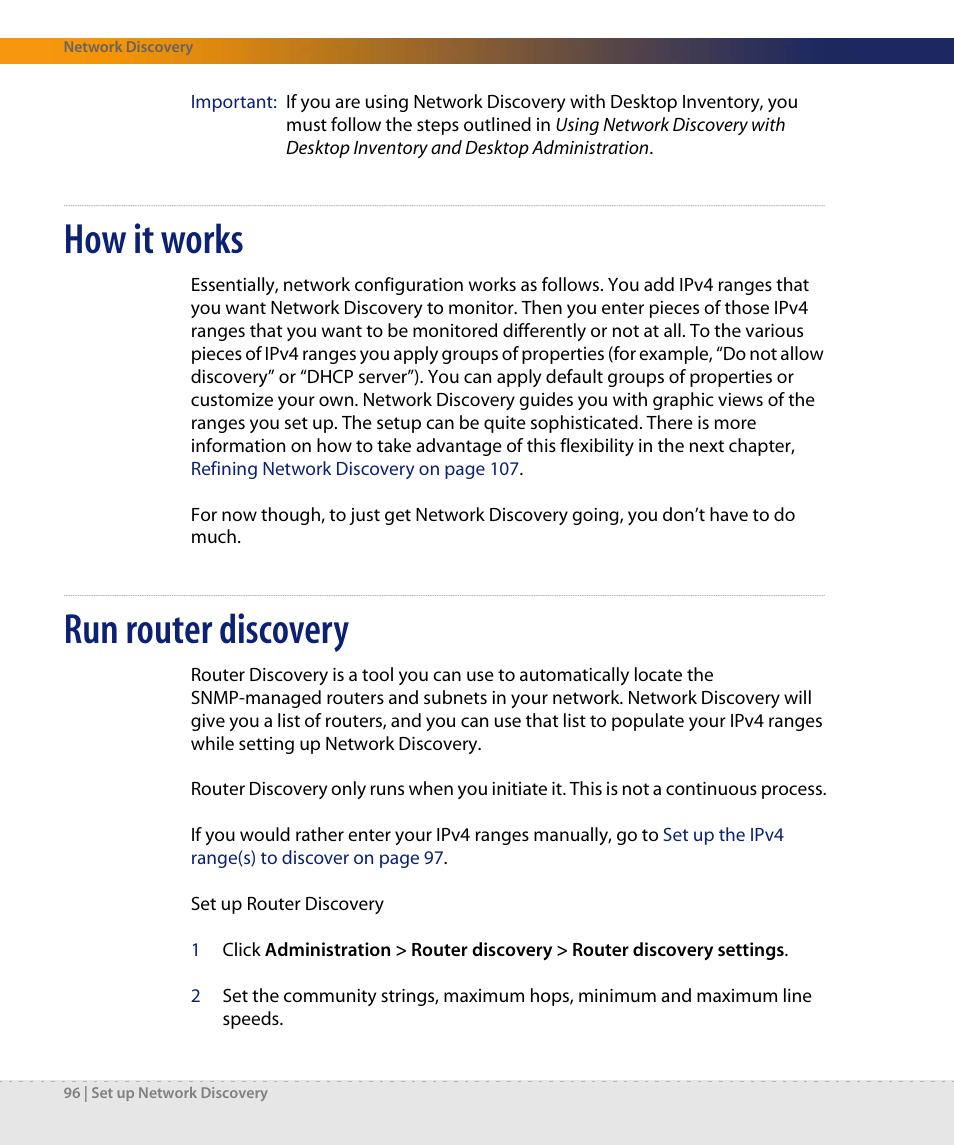 How it works, Run router discovery | Dell DPND-523-EN12 User Manual | Page 96 / 170