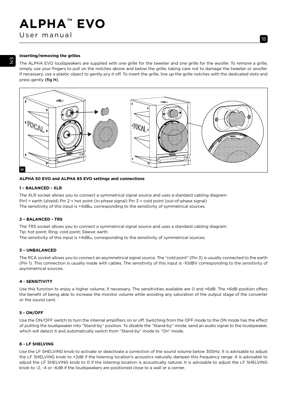 Alpha | Focal Alpha 65 Evo 6.5" Mixing Monitor User Manual | Page 18 / 144