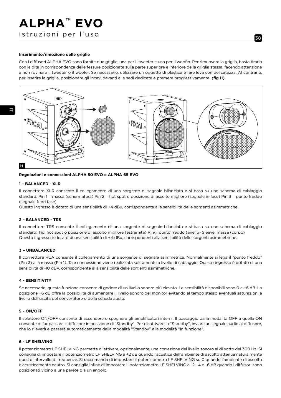 Alpha | Focal Alpha 65 Evo 6.5" Mixing Monitor User Manual | Page 38 / 144