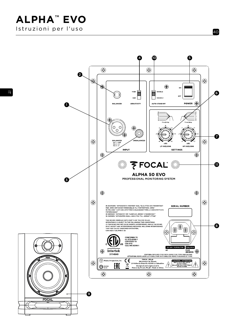 Alpha | Focal Alpha 65 Evo 6.5" Mixing Monitor User Manual | Page 40 / 144