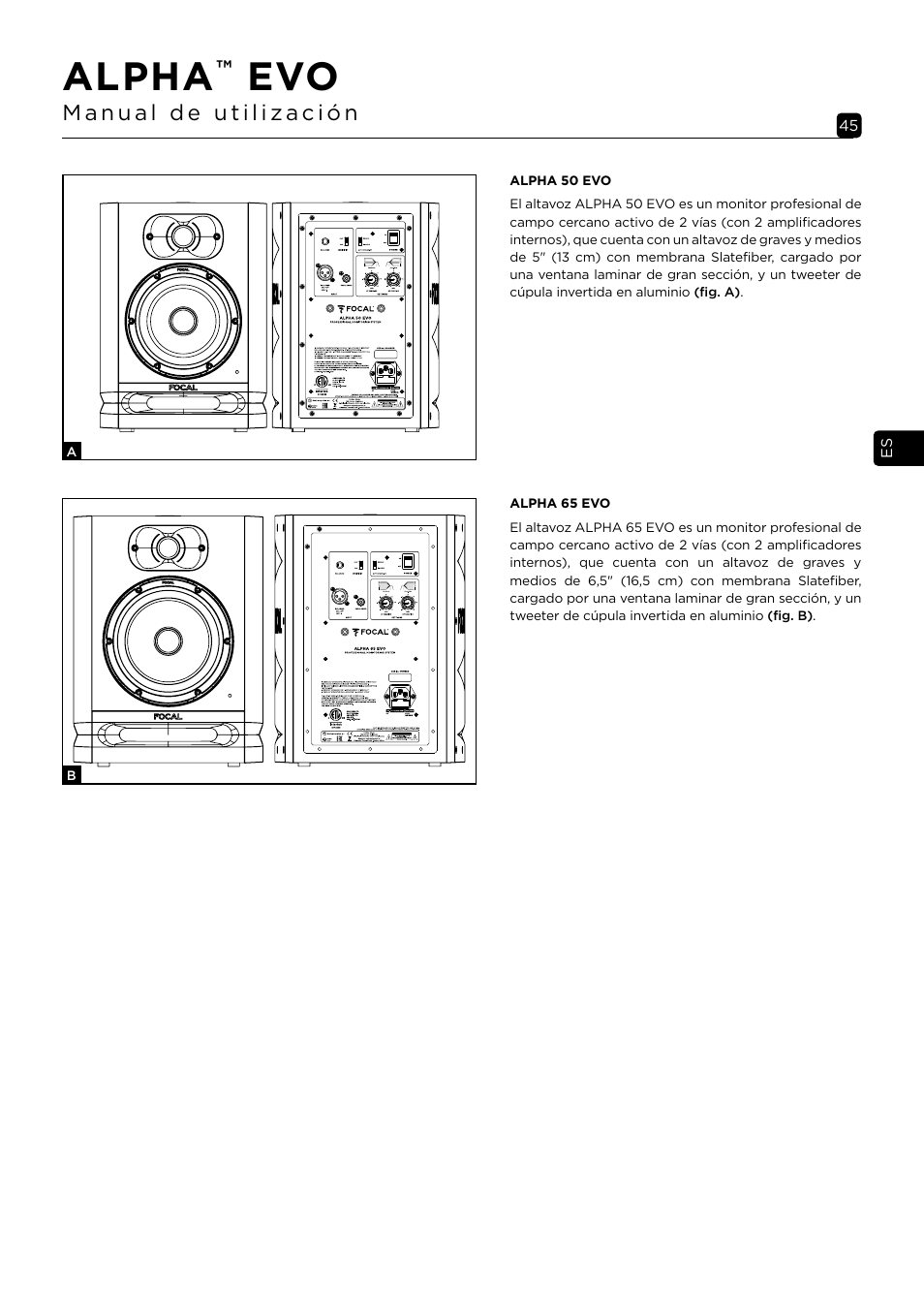 Alpha | Focal Alpha 65 Evo 6.5" Mixing Monitor User Manual | Page 45 / 144