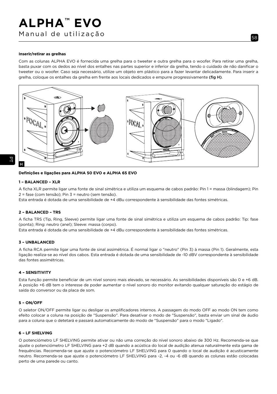 Alpha | Focal Alpha 65 Evo 6.5" Mixing Monitor User Manual | Page 58 / 144