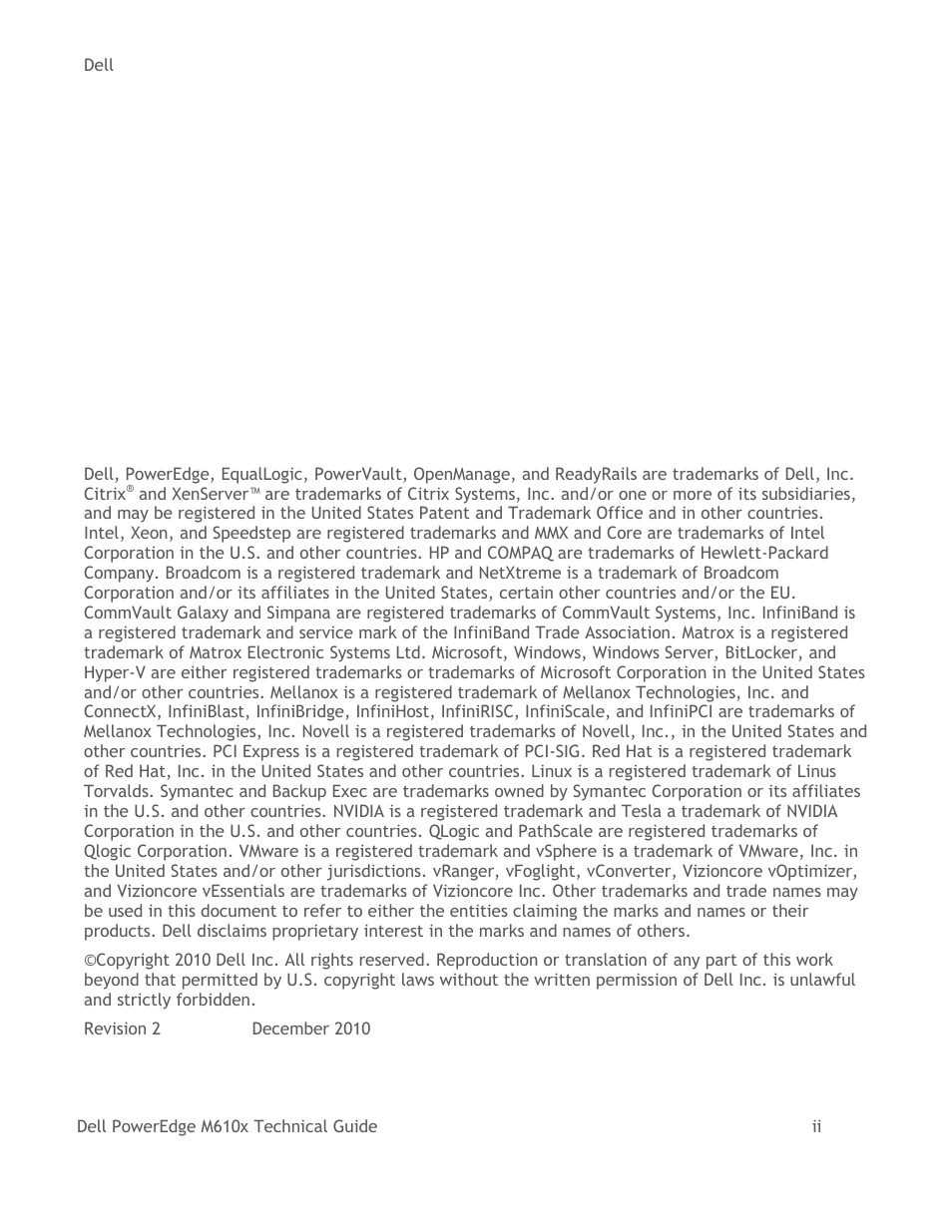 Dell PowerEdge M610x User Manual | Page 2 / 48