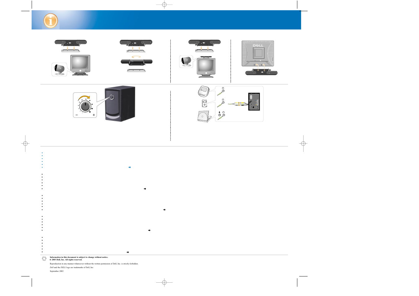 Additional information, Center speaker options | Dell Speakers User Manual | Page 2 / 2