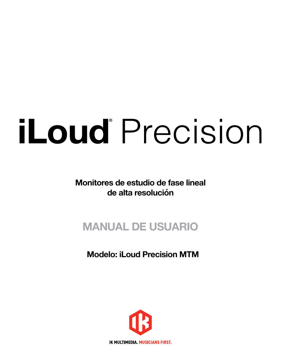 Español, Manual de usuario | IK Multimedia iLoud Precision MTM Active 2-Way 175W Dual 5" Studio Monitor (White, Single) User Manual | Page 25 / 119