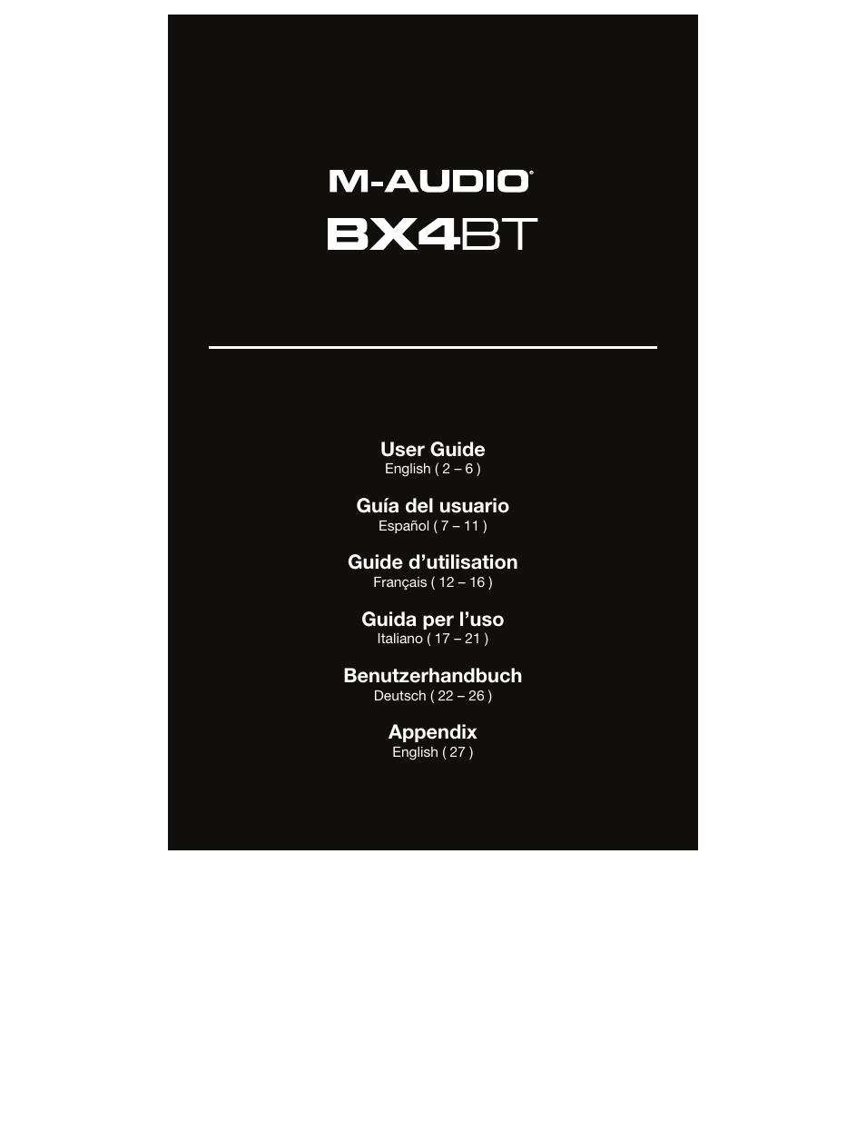 M-AUDIO BX4BT 4.5" 120W Studio Monitors (Pair) User Manual | 28 pages