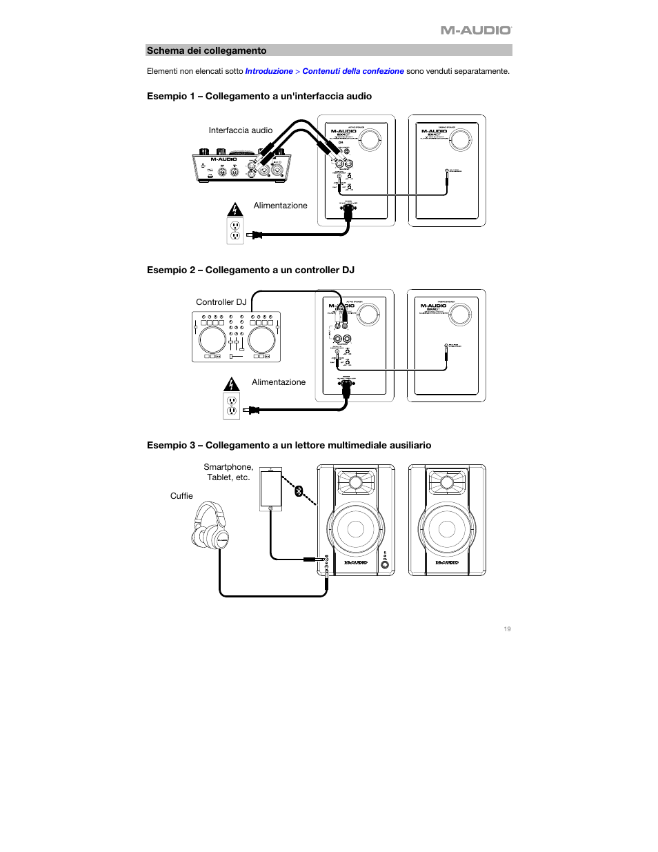 Schemi di collegamento | M-AUDIO BX4BT 4.5" 120W Studio Monitors (Pair) User Manual | Page 19 / 28