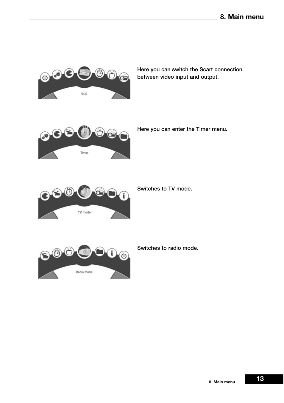 13 8. main menu | Dream Vision DM 7000-S User Manual | Page 13 / 70