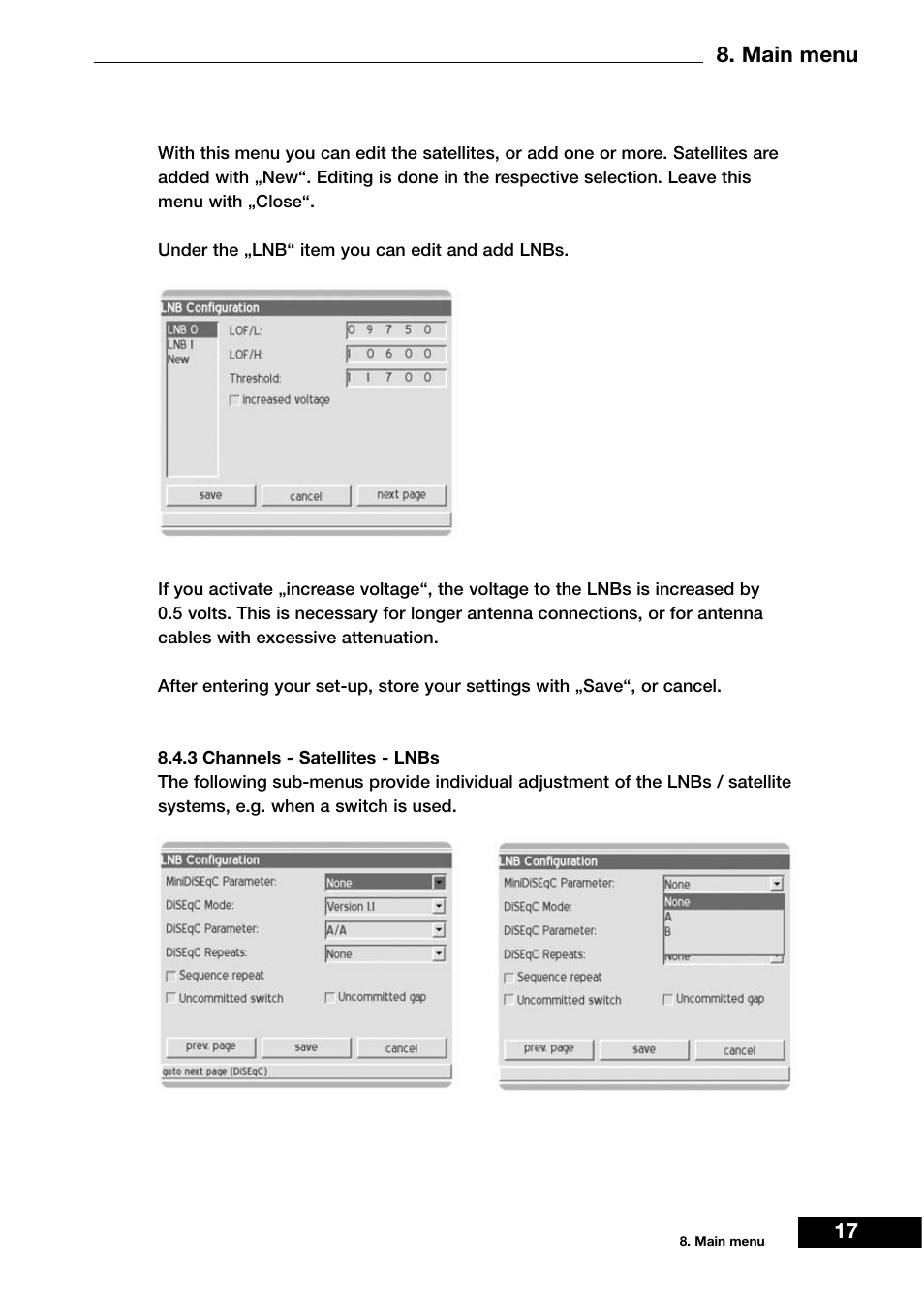Main menu | Dream Vision DM 7000-S User Manual | Page 17 / 70