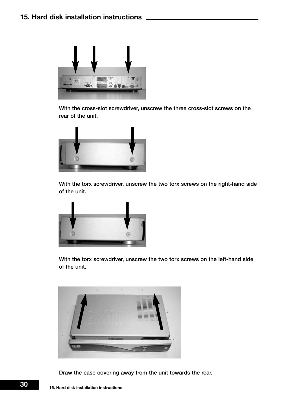 30 15. hard disk installation instructions | Dream Vision DM 7000-S User Manual | Page 30 / 70
