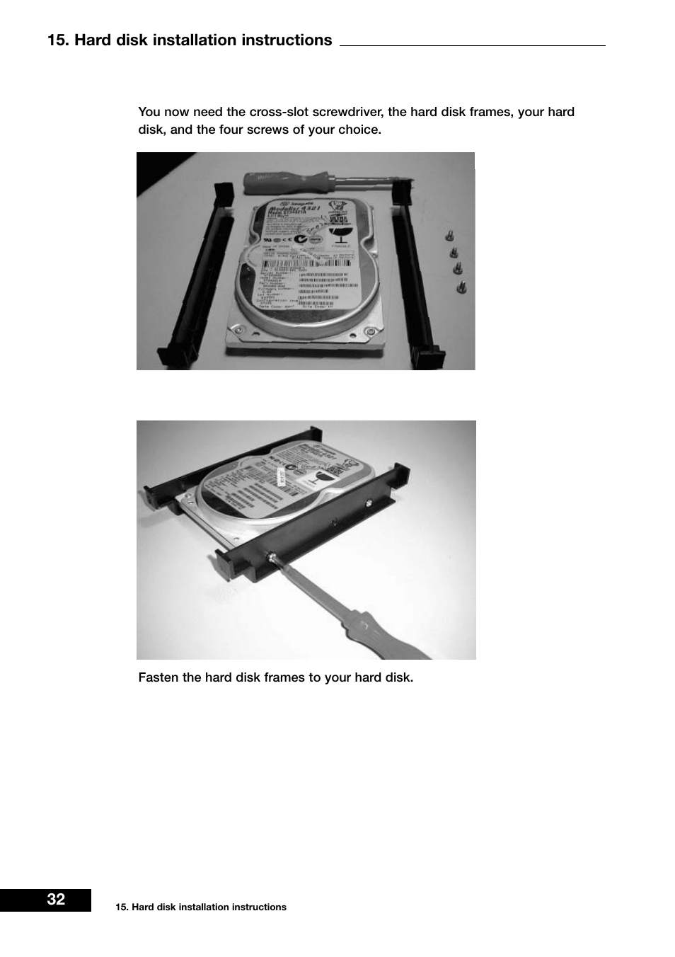32 15. hard disk installation instructions | Dream Vision DM 7000-S User Manual | Page 32 / 70