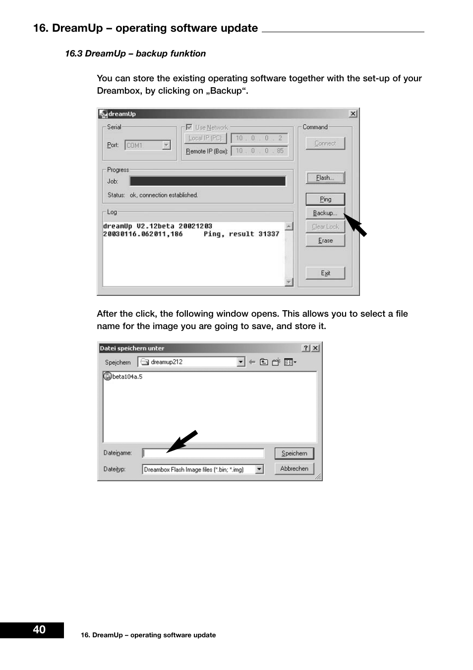 40 16. dreamup – operating software update | Dream Vision DM 7000-S User Manual | Page 40 / 70