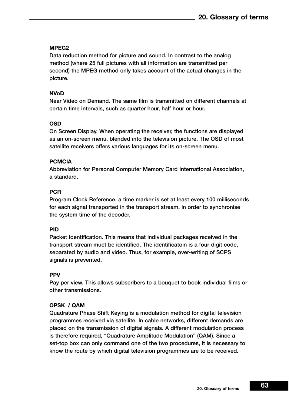 Glossary of terms 63 | Dream Vision DM 7000-S User Manual | Page 63 / 70