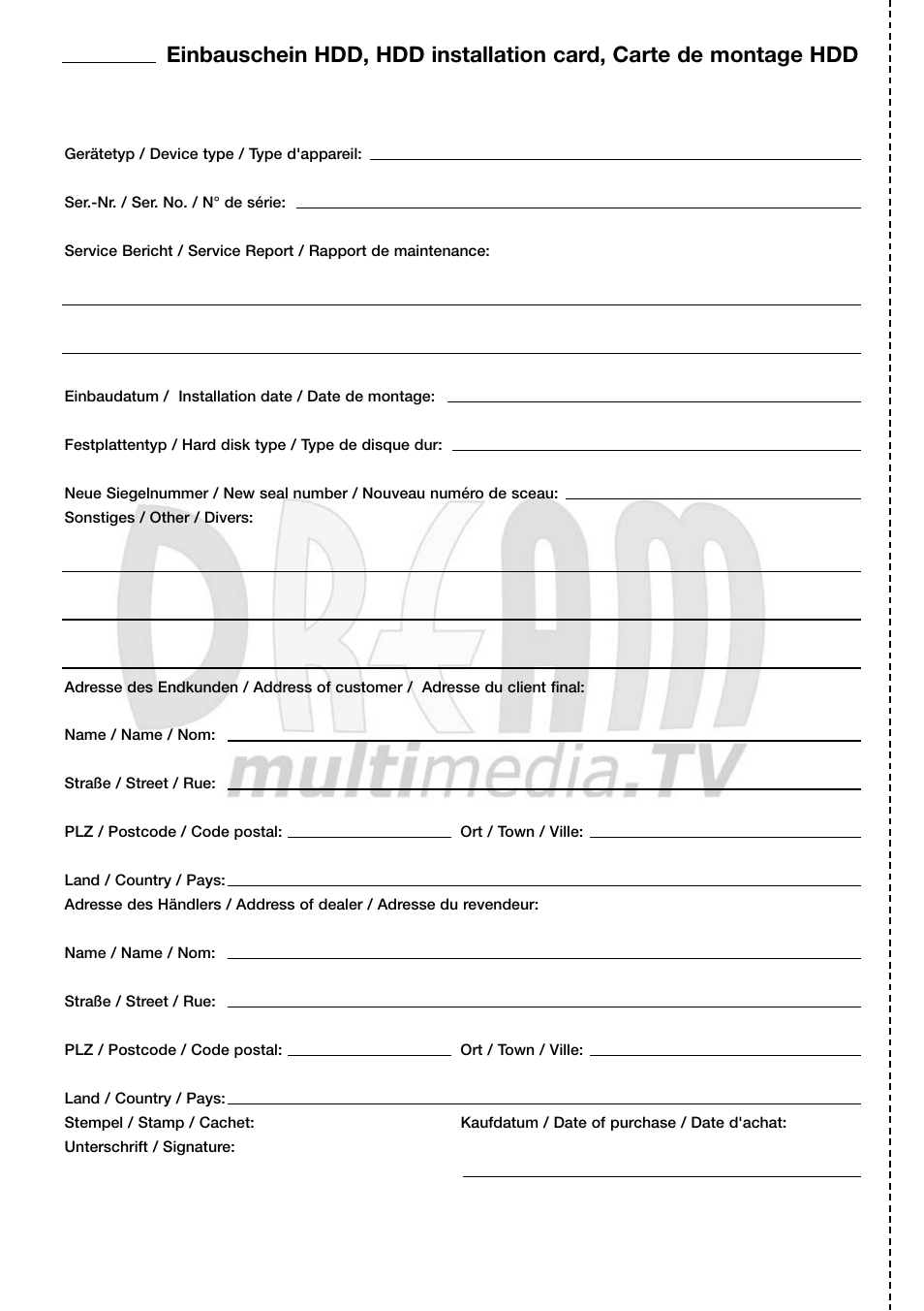 Dream Vision DM 7000-S User Manual | Page 68 / 70