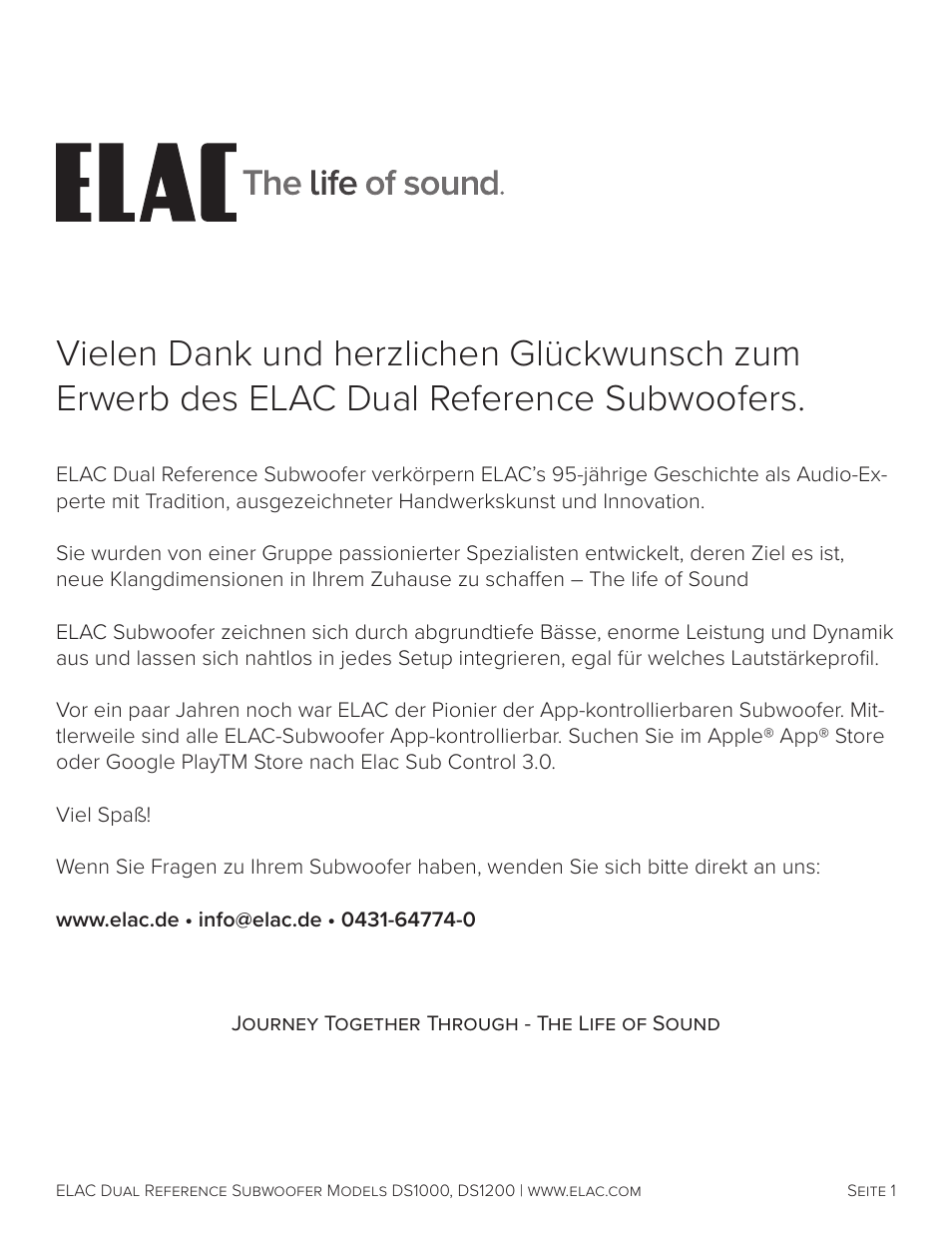 Elac Varro Dual Reference DS1000 10" 2000W Subwoofer (Gloss Black) User Manual | Page 14 / 28