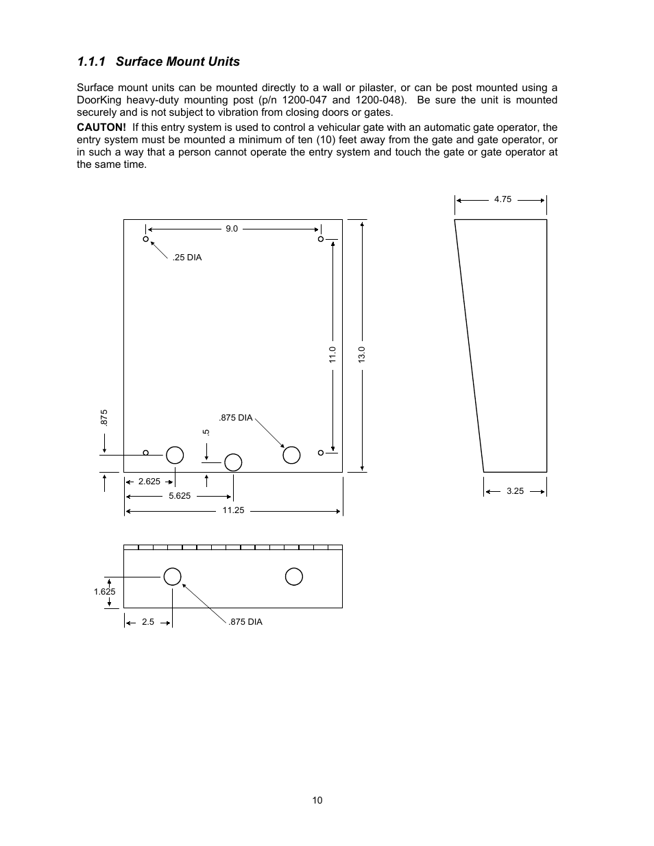 1surface mount units, 2surface mount units with recess box, 1 surface mount units | DoorKing 1817 User Manual | Page 10 / 67