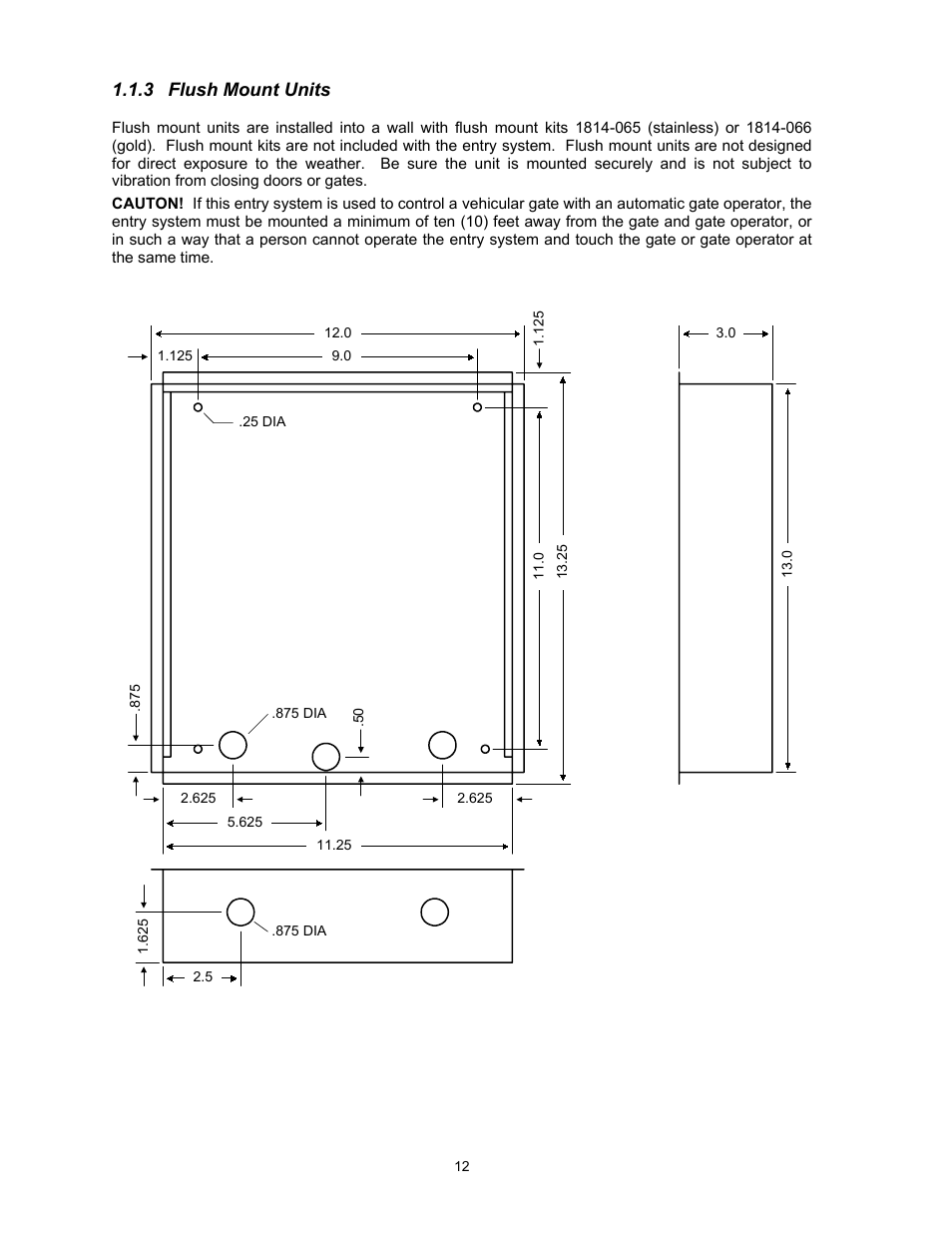 4flush mount rough-in box, 3 flush mount units | DoorKing 1817 User Manual | Page 12 / 67