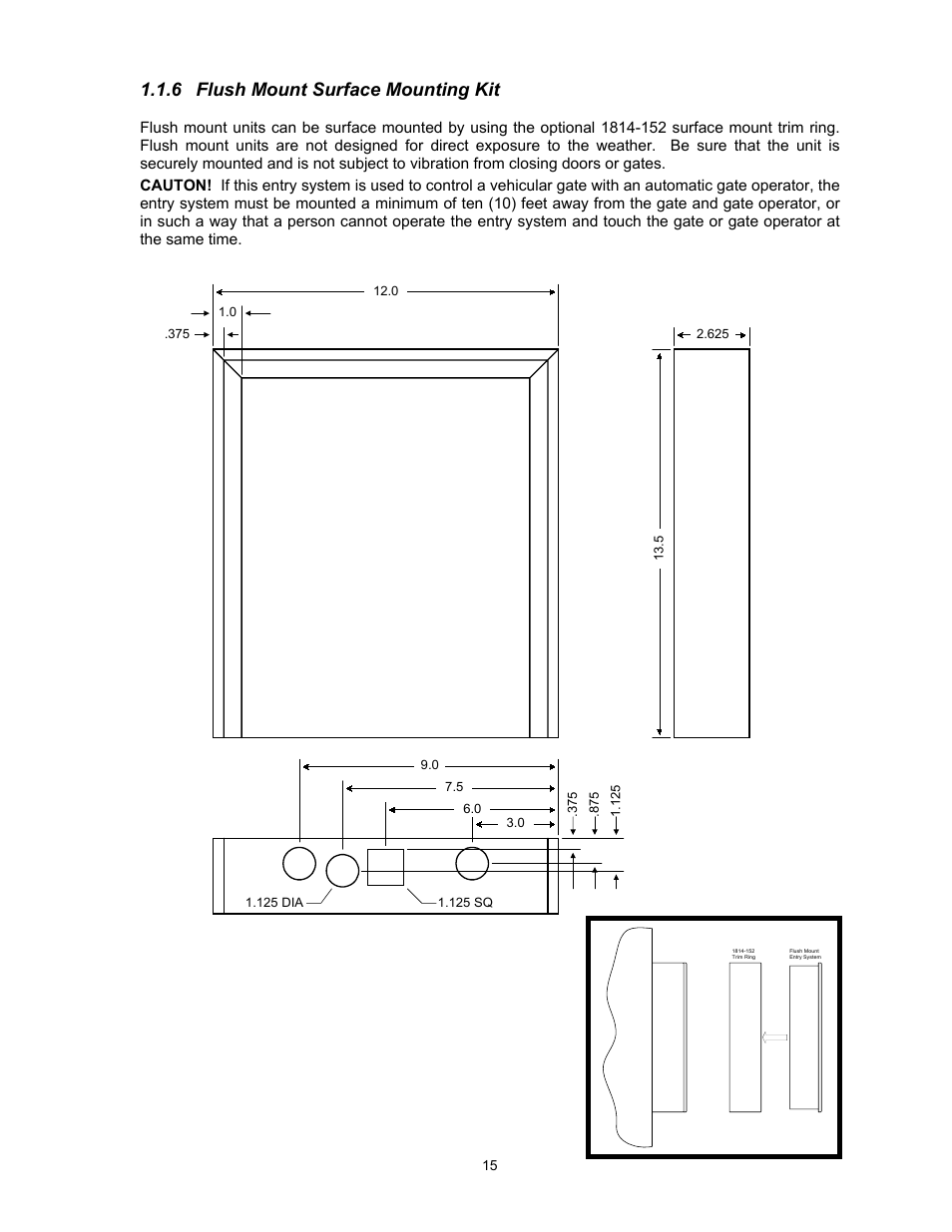 7wall mount units, 6 flush mount surface mounting kit | DoorKing 1817 User Manual | Page 15 / 67