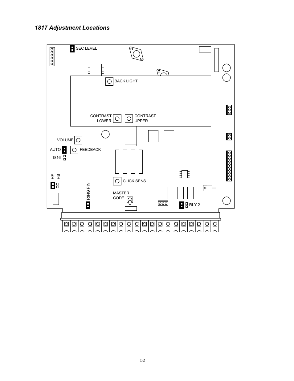 1817 adjustment locations | DoorKing 1817 User Manual | Page 52 / 67