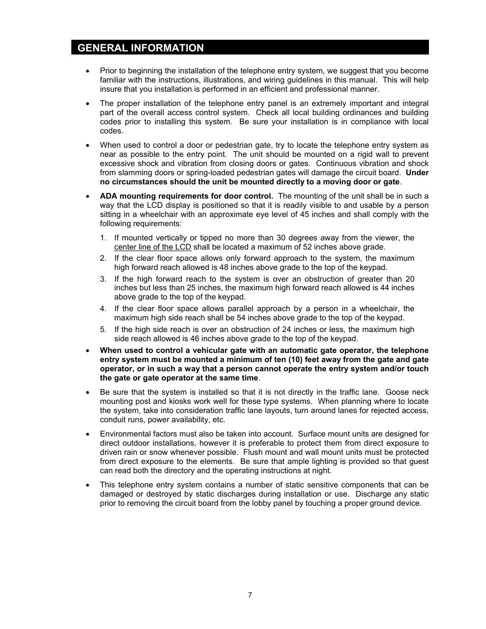 General information | DoorKing 1817 User Manual | Page 7 / 67